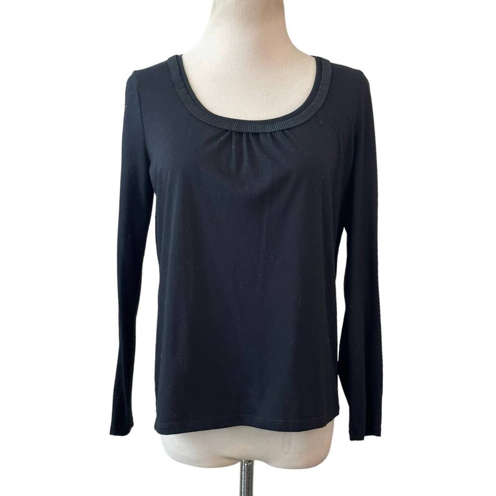 Talbots black long sleeves round neck top size SP